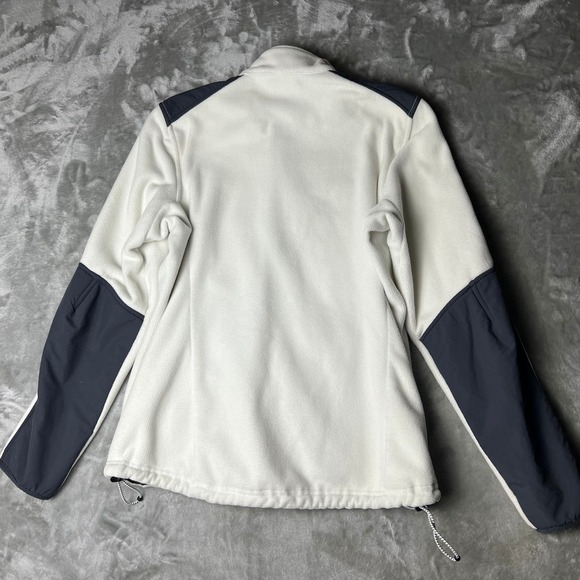 LL Bean Women's Fleece Jacket Full Zip Polartec Cream Colorblock Warm - Picture 6 of 7
